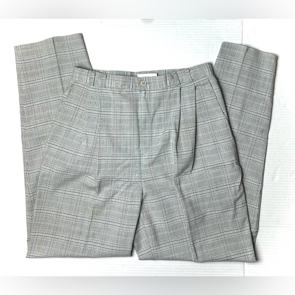 Worthington Women’s 28 X 28 Gray Plaid Dress Pants Business‎ Ankle Pleated